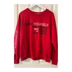Red 'Love Yourself' Sweatshirt